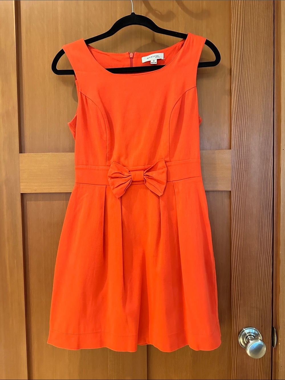 Monteau Orange Sleeveless Bow Mini Dress